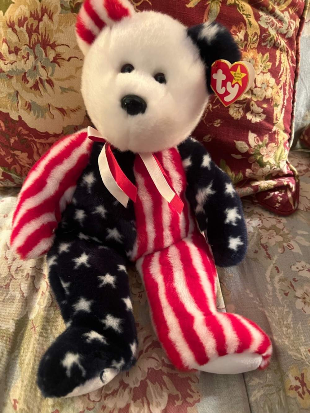Ty Patriotic Flag Bear - Red, White, Blue Plush